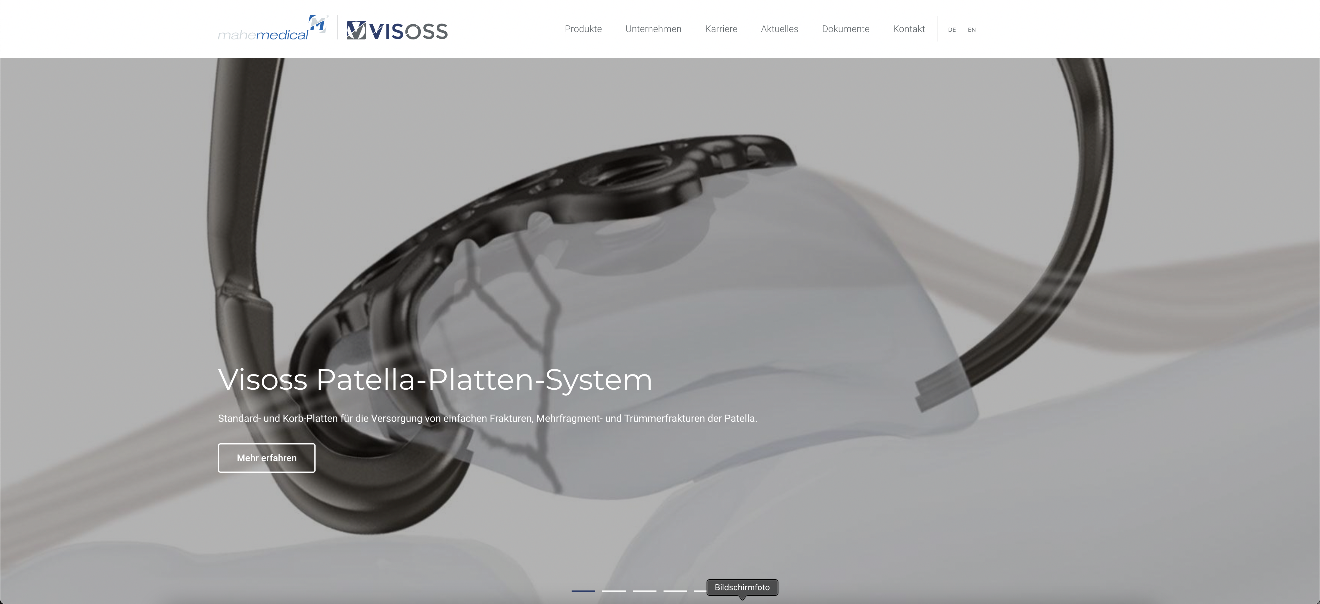 Webdesign – mahe medical GmbH – „Visoss“